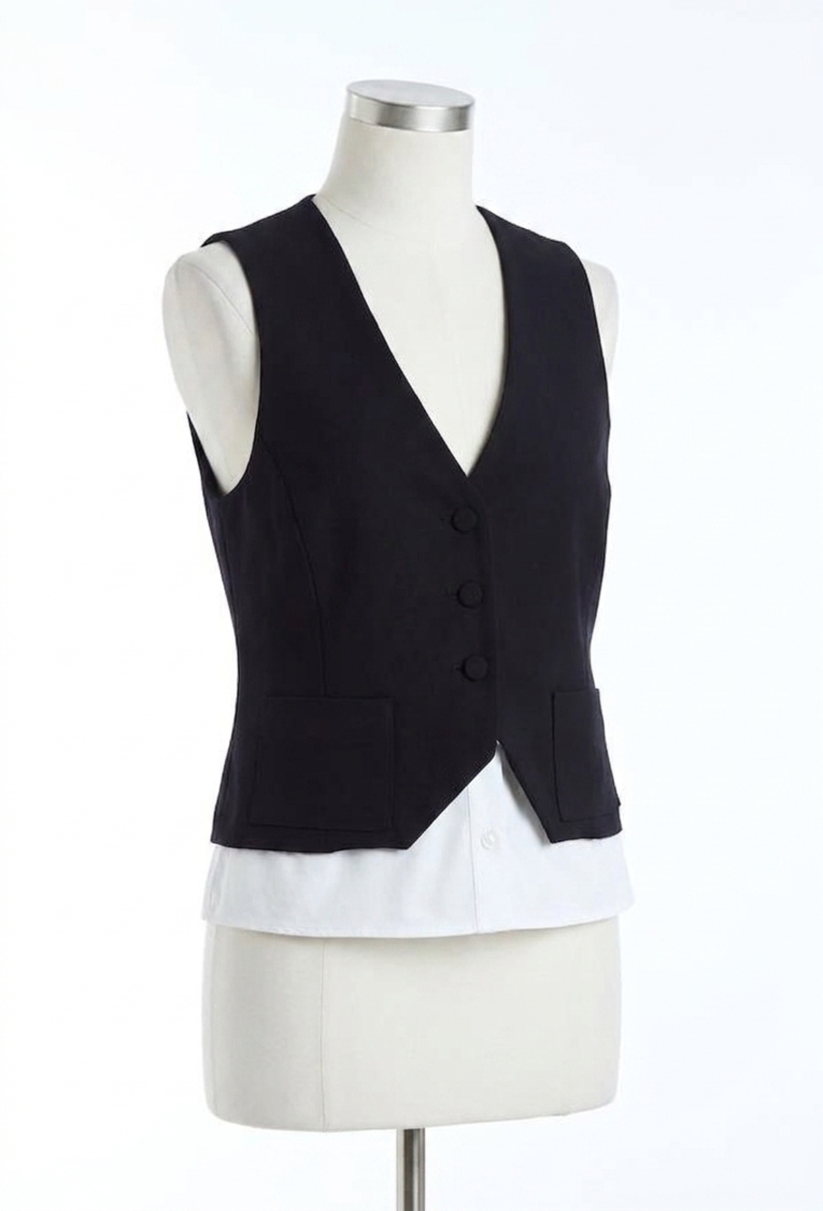 NEW DREW jess cropped vest in navy